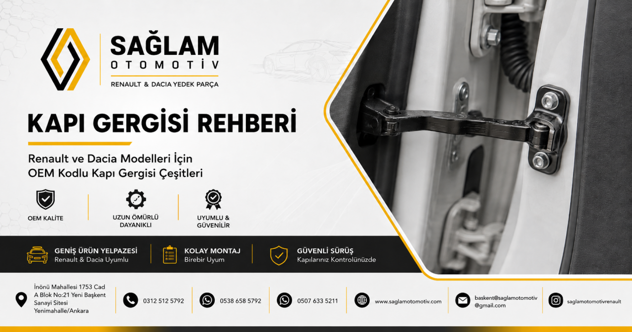 Renault ve Dacia Kapı Gergisi Çeşitleri | OEM Kodlu Kapı Gergisi Rehberi