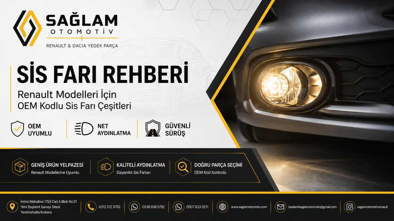 Renault Sis Farı Çeşitleri | Clio, Megane, Fluence, Laguna Sis Farı Rehberi
