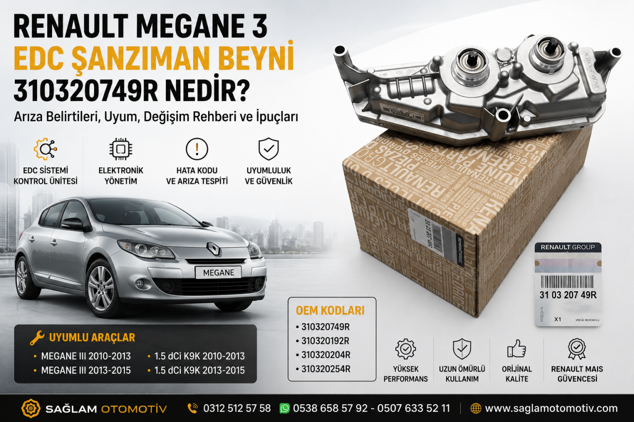 Renault Megane 3 EDC Şanzıman Beyni 310320749R Nedir? Arıza Belirtileri, OEM Kodları ve Uyum Rehberi