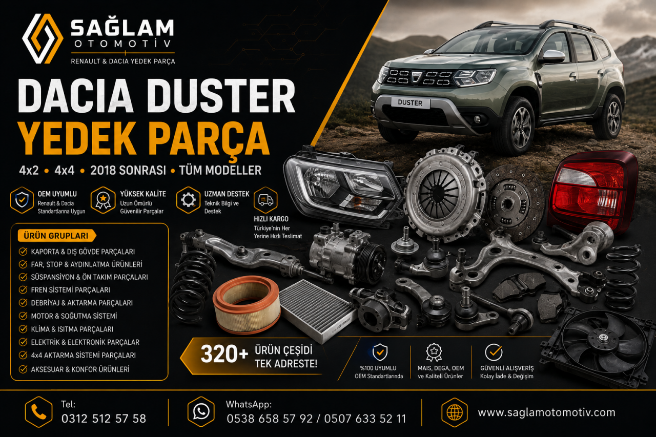 Dacia Duster Yedek Parça Rehberi: 4x2, 4x4, 2018 Sonrası ve OEM Uyumlu Ürünler