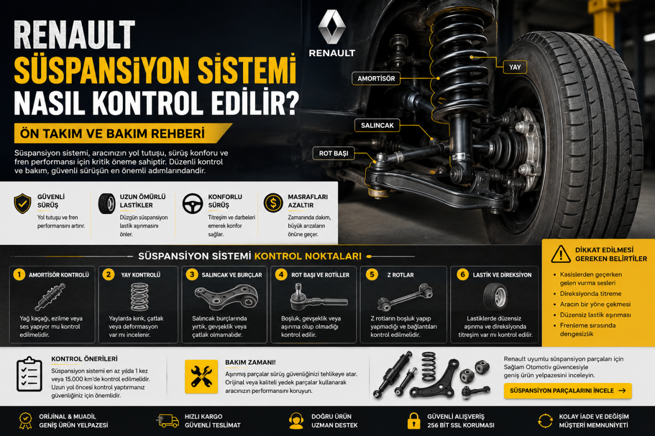 Renault Süspansiyon Sistemi Nasıl Kontrol Edilir? Ön Takım ve Renault Yedek Parça Rehberi