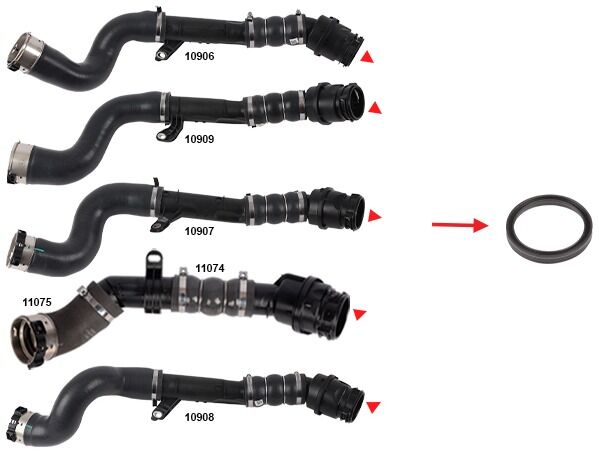 Renault Captur I - Clio IV - Scenic III - Kadjar - Kangoo II - Kangoo - Megane III / Dacia Duster - Lodgy 1.5 dCi Turbo Borusu Contası Plastik Boru Hariç Ok İle Gösterilen Conta - 1446000Q1D - 144600835R - 144602760R - 4150900437