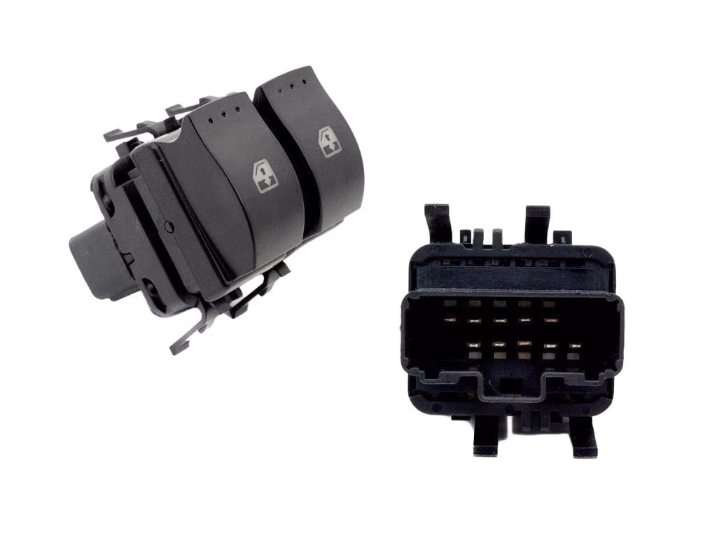 Renault Clio 2 - II Hatcback Sol Ön Siyah Cam Açma Düğmesi Anahtarı (10 Fiş) - 8200060045
