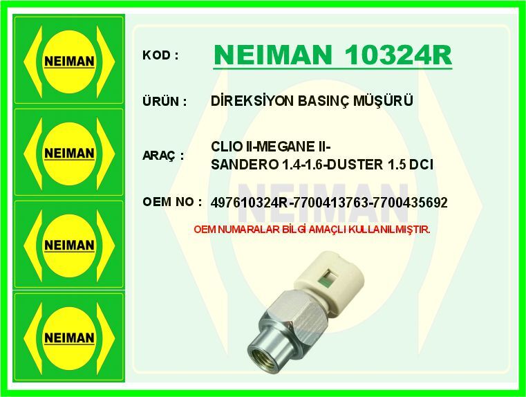 Renault Clio / Megane / Dacia Duster / Sandero Direksiyon Pompa Müşürü Hidrolik - 7700413763 - 7700435692 - 497610324R