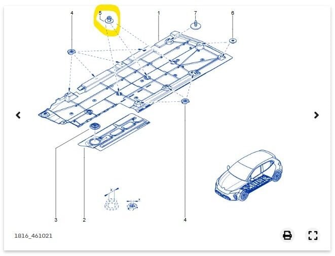 Renault Clio 5 - V Kasa Altı Muhafaza Agrafı - 7703072448