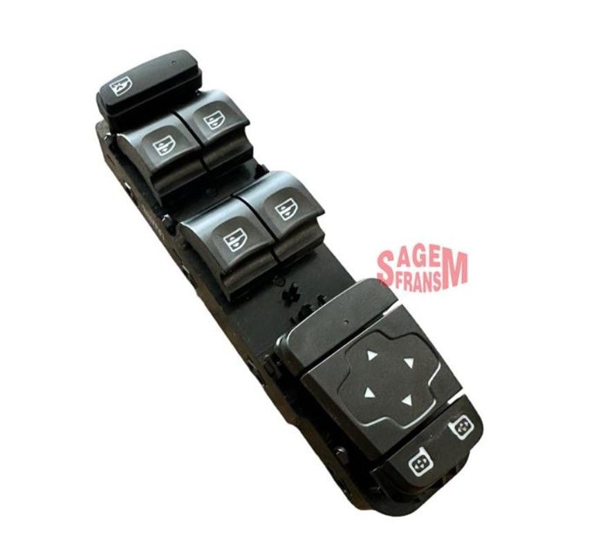Renault Megane 4 -IV Sol Ön Cam Açma / Ayna Ayar Düğme Paneli Komple - 254015253R - Sagem