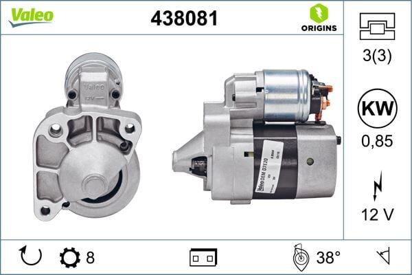 Renault Clio / Megane / Kangoo / Dacia Logan (12V 8 DİŞ) 1.4 Marş Motoru Dinamosu - 7700274303 - 7700274351 - 7711134532