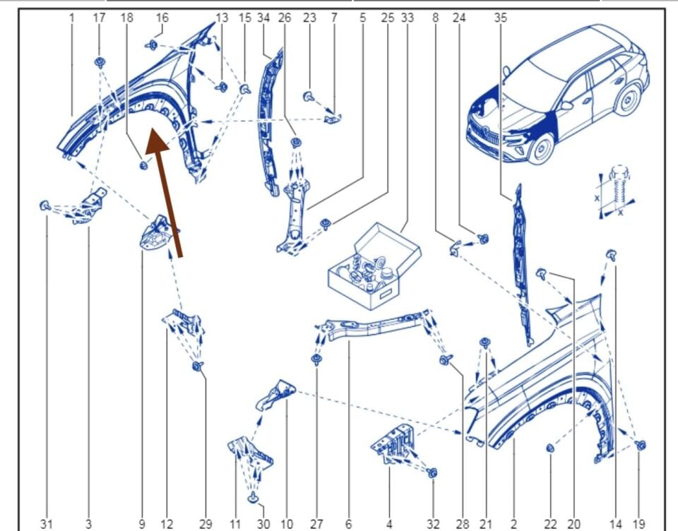 Renault Austral - Ön Çamurluk Sağ (2022 Sonrası) - 631126954R