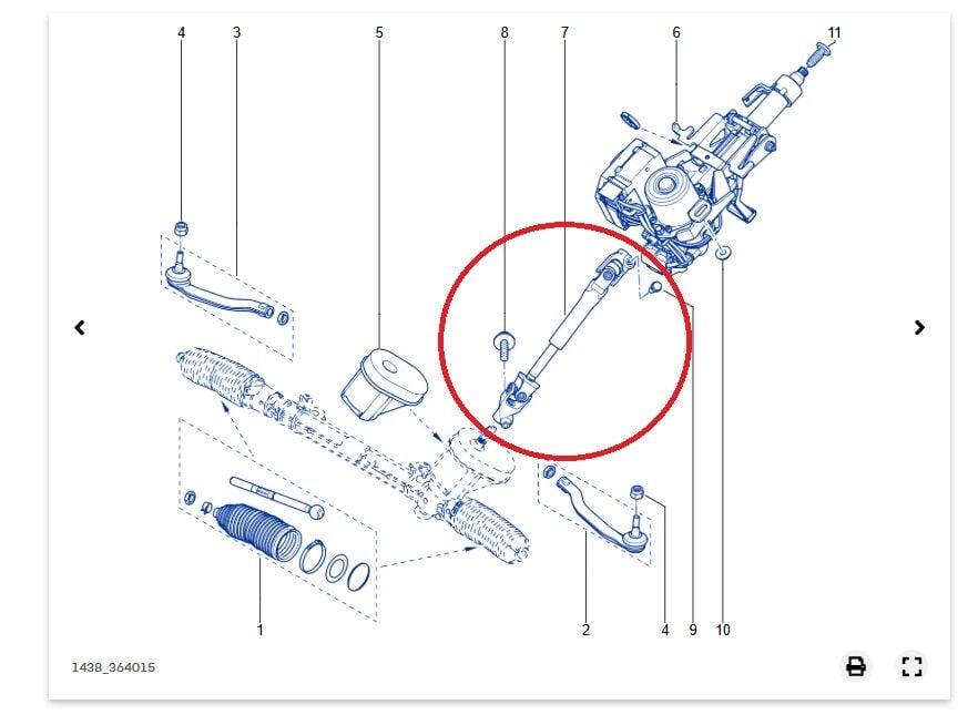 Renault Fluence Direksiyon Mili İnce Freze - 488206669R - Renault Mais