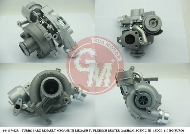 Renault Megane IV - 4 / Megane III - 3 / Fluence / Scenic III - 3 / Dacia Duster II - 2 - Turbo Şarj 1.5 Dci 110 Bg Euro6 - 144117462R - 144110980R