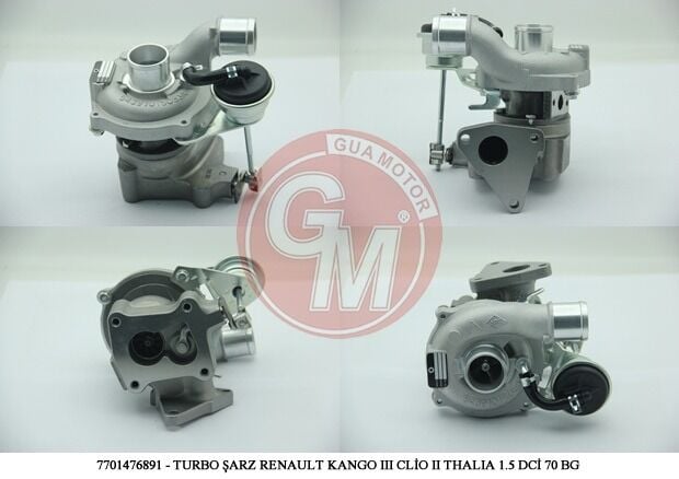 Renault Clio II - 2 / Clio III - 3 / Kangoo / Fluence / Megane II - 2 / Megane III - 3 / Symbol II - 2 - Turbo Şarj 5 Dci 80 Bg - 7701476891 - 8200056883