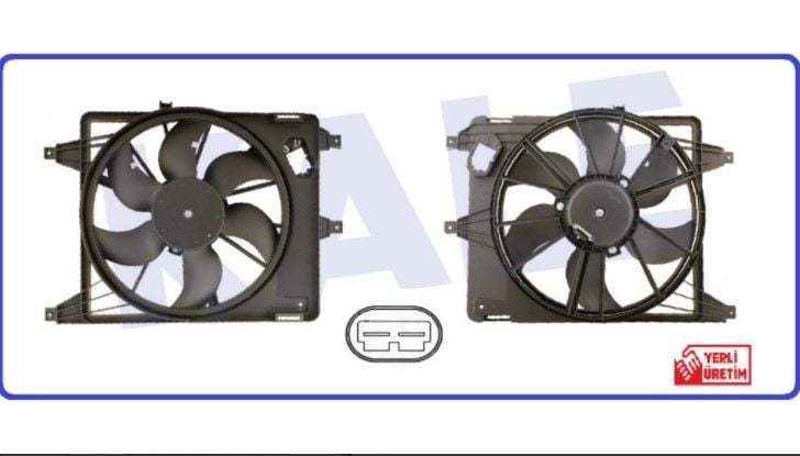 Renault Clio 1 - I / Clio 2 - II / Kangoo / Megane / Scenic Fan Motoru Komple (1.4 8 Valf E7J - K7J) - 7701045816 - 7701070217