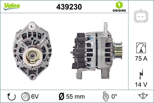 Renault Clio 2 - II / Kangoo / Megane Şarj / Alternatör Dinamosu (12V 75A 1.4) - 8200690195 - 7700105333 - 7701499959 - 8200392926