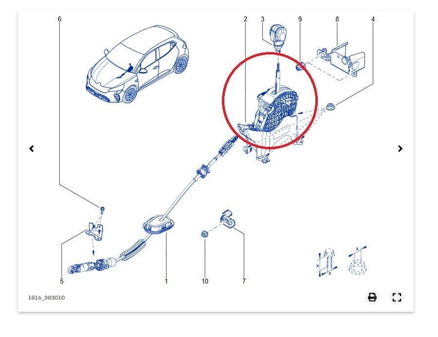 Renault Clio 5-V Vites Kol Mekanizması - 349016PB0B