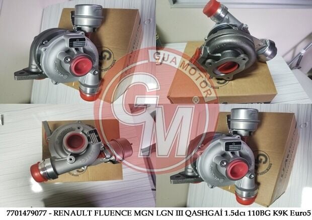 Renault Fluence / Megane / Laguna III - 3 / Dacia Duster / Lodgy - Turbo Şarj 4x4 110bg K9K Euro5 - 7701479077 - 144112505R
