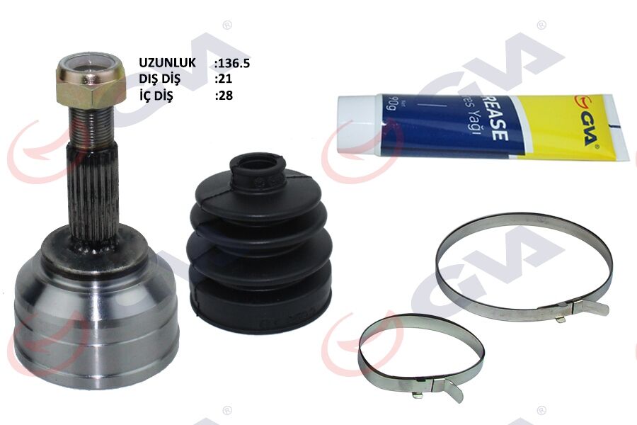 Dacia Logan I - 1 / Sandero I - 1 - Ön Dış Aks Kafası > 21X28X49 137.5MM - 8200985007 - 8200985010