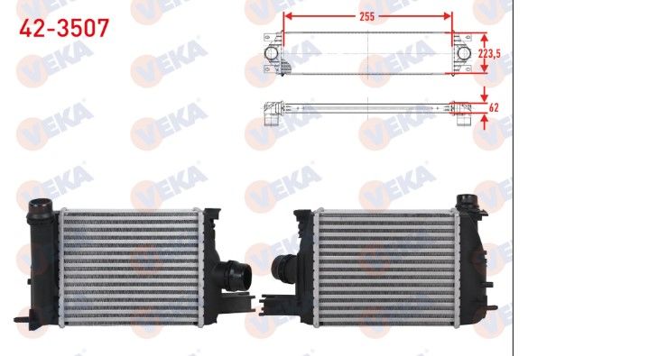 Renault Clio 4 - IV (1.5 Dci K9K) Turbo Radyatörü (İntercoller) - 144966051R - 144967634R - Veka