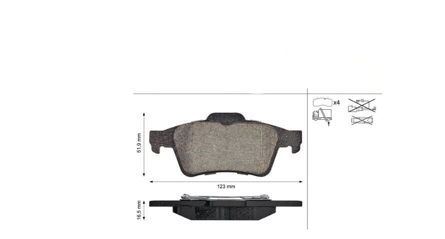 Renault Laguna 2 - II Arka Fren Balatası Takım - 7701206609  -440602154R - Mga
