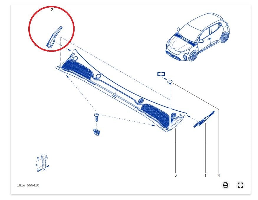 Renault Clio 5-V Ön Cam Izgara Köşe Bakaliti Sağ - 668639697R - Renault Mais