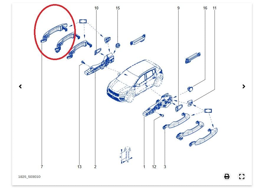 Renault Taliant Dış Kapı Kolu Sağ 806063347R - Renault Mais