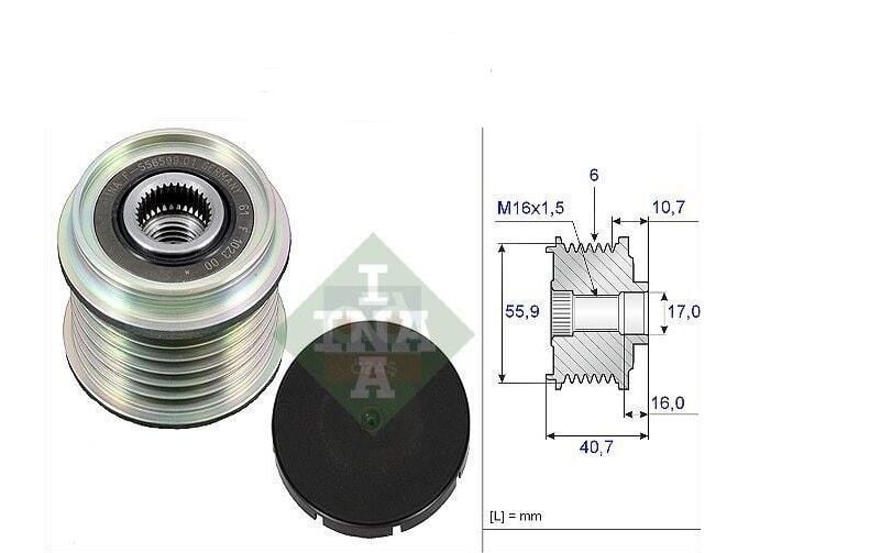 Renault Laguna 2 - II (1.9 Dci F9Q)Alternatör Şarj Dinamo Kasnağı - 7701477508 - İna