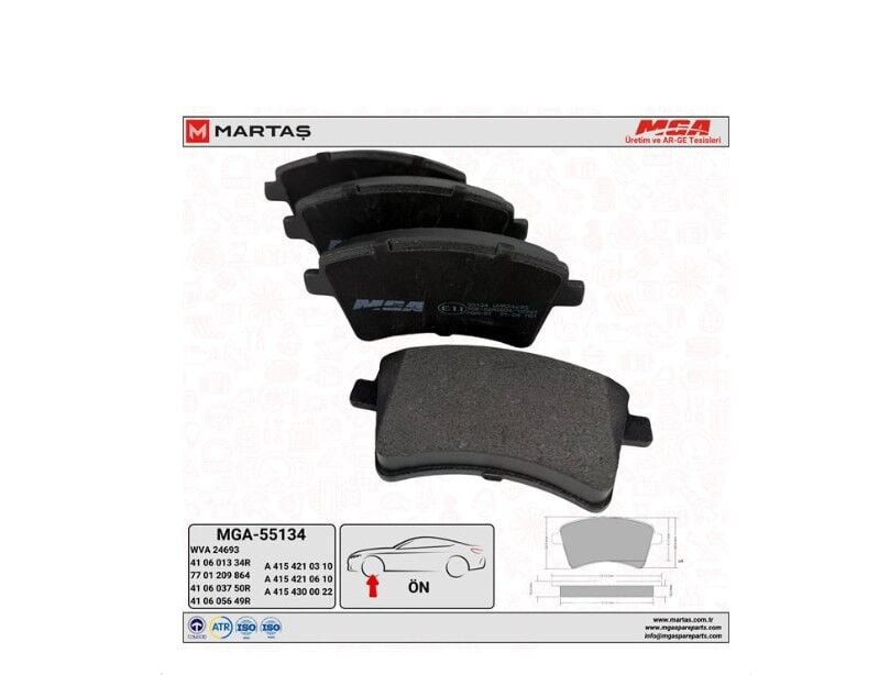 Renault Kangoo 3  -III Ön Fren Balatası - 410601334R