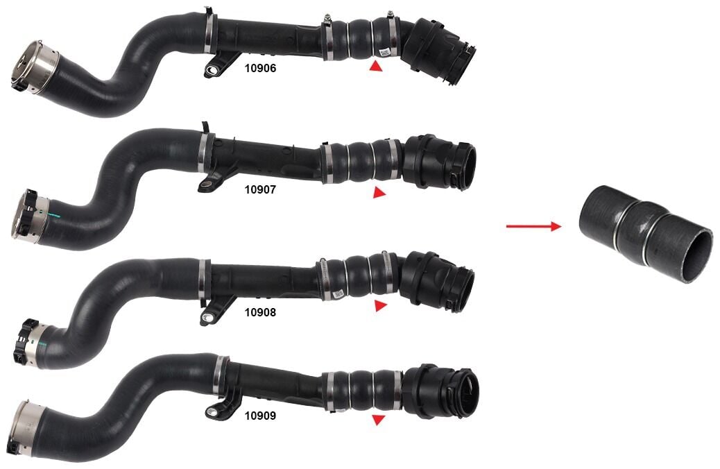 Renault Captur I - Clio IV - Scenic III - Kadjar - Kangoo II - Kangoo - Megane III / Dacia Duster - Lodgy 1.5 dCi Turbo Hortumu Plastik Boru Hariç Ok İle Gösterilen Küçük Hortum - 144604343R - 144606189R - 144609787R - 1446000Q1D