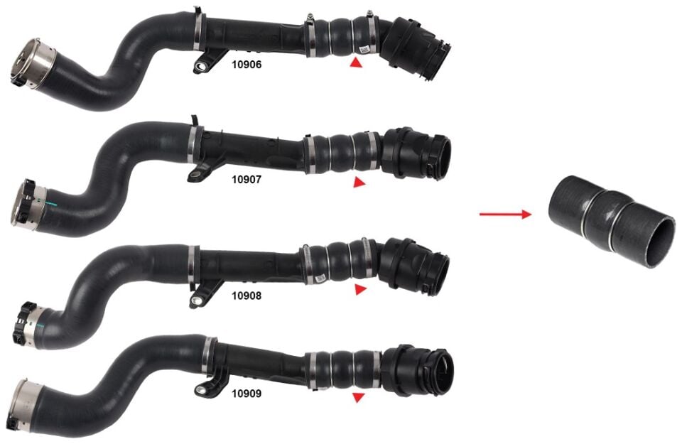 Renault Captur I - Clio IV - Scenic III - Kadjar - Kangoo II - Kangoo - Megane III / Dacia Duster - Lodgy 1.5 dCi Turbo Hortumu Plastik Boru Hariç Ok İle Gösterilen Küçük Hortum - 144604343R - 144606189R - 144609787R - 1446000Q1D
