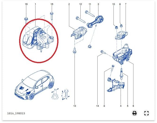 Renault Clio 5 - V Sağ Motor Takozu - 112103195R - 112104949R
