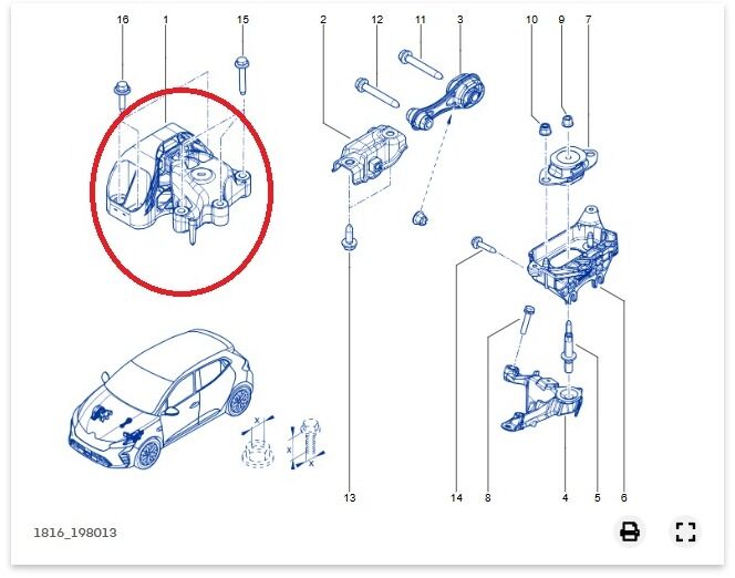 Renault Clio 5 - V Sağ Motor Takozu - 112103195R - 112104949R