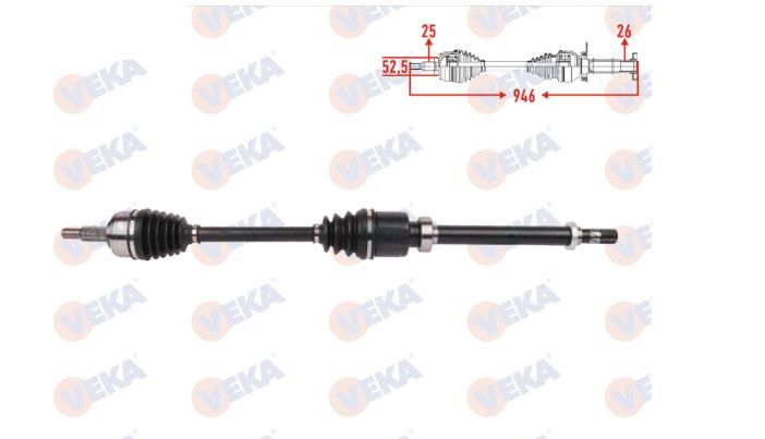 Renault Megane 4 - IV (1.3 Tce H5H / 1.5 Dci K9K) Sağ Ön Aks Kompele 6 Vites - 391010195R - Veka