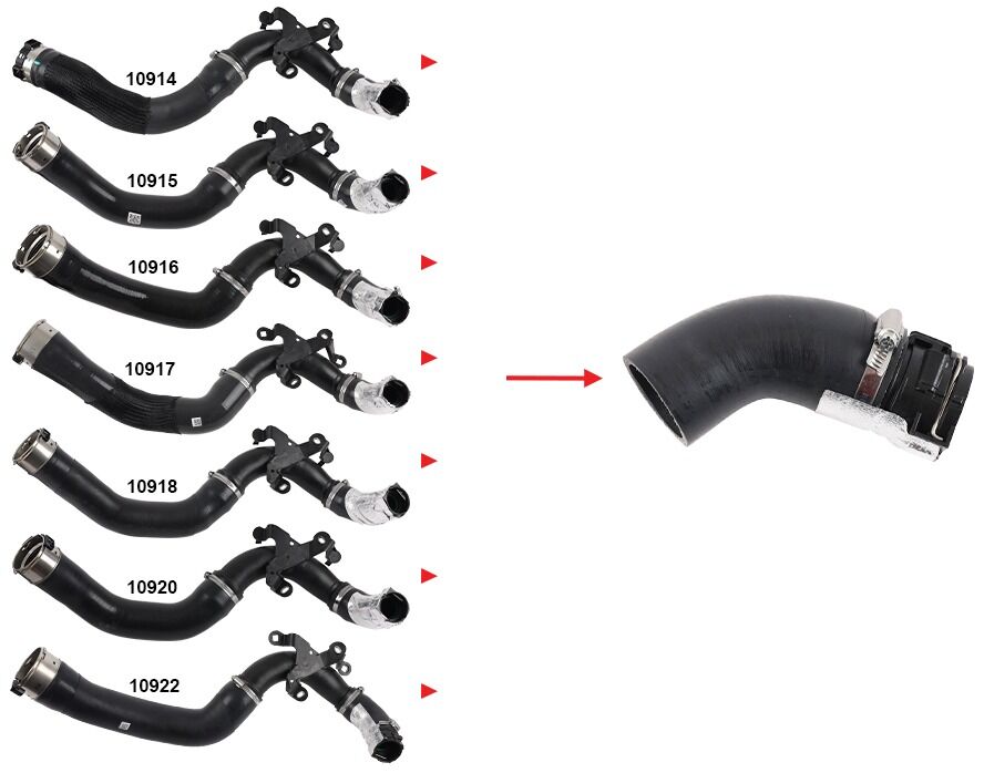 Renault Captur I - Clio IV - Scenic III - Scenic IV - Kadjar - Megane CC - Megane III / Dacia Dokker - Duster - Lodgy Turbo Hortumu Plastik Boru Hariç Ok İle Gösterilen Küçük Hortum - 144608373R - 144607476R - 144604EJ0A - 144604EJ0C