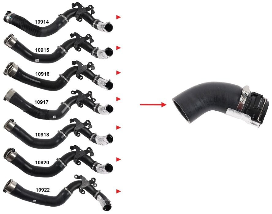Renault Captur I - Clio IV - Scenic III - Scenic IV - Kadjar - Megane CC - Megane III / Dacia Dokker - Duster - Lodgy Turbo Hortumu Plastik Boru Hariç Ok İle Gösterilen Küçük Hortum - 144608373R - 144607476R - 144604EJ0A - 144604EJ0C