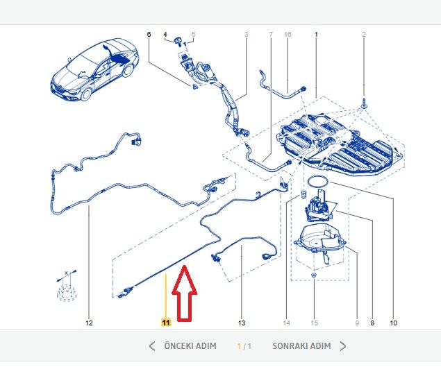 Megane 4-IV Adblue Yakıt Hortumu 1.5 Dci (K9K) 204207424R - Renault Mais
