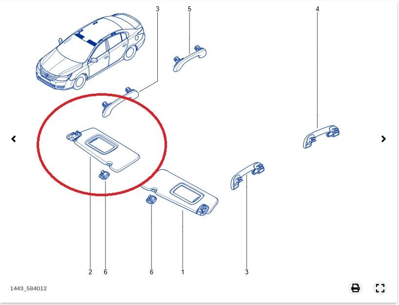 Renault Latitude Sağ Güneşlik Aynalı - 964009358R
