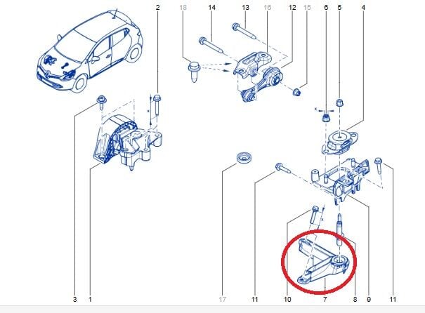 Renault Clio 4-IV Motor Bağlantı Takozu (1.2Tce-H5F) 112539045R-112334171R - İthal