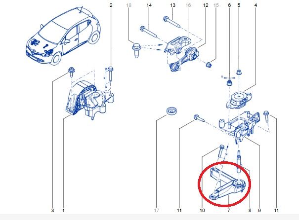 Renault Clio 4-IV Motor Bağlantı Takozu (1.2Tce-H5F) 112539045R - 112334171R