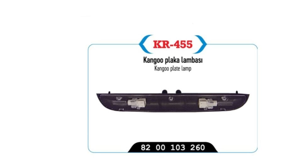 Renault Kango 1-I (1998-2002) Plaka Lambası - 8200103260-7700308722