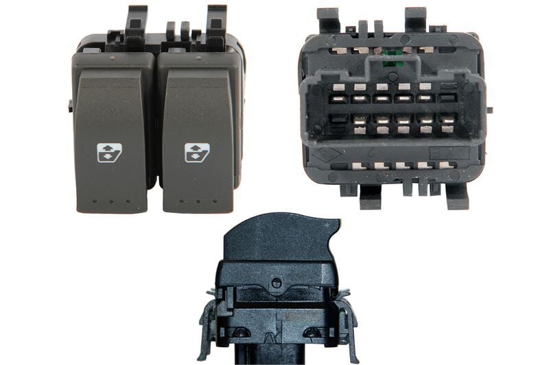 Renault Clio 2 - II Hatcback Sol Ön Siyah Cam Açma Düğmesi Anahtarı (10 Fiş) - 8200060045