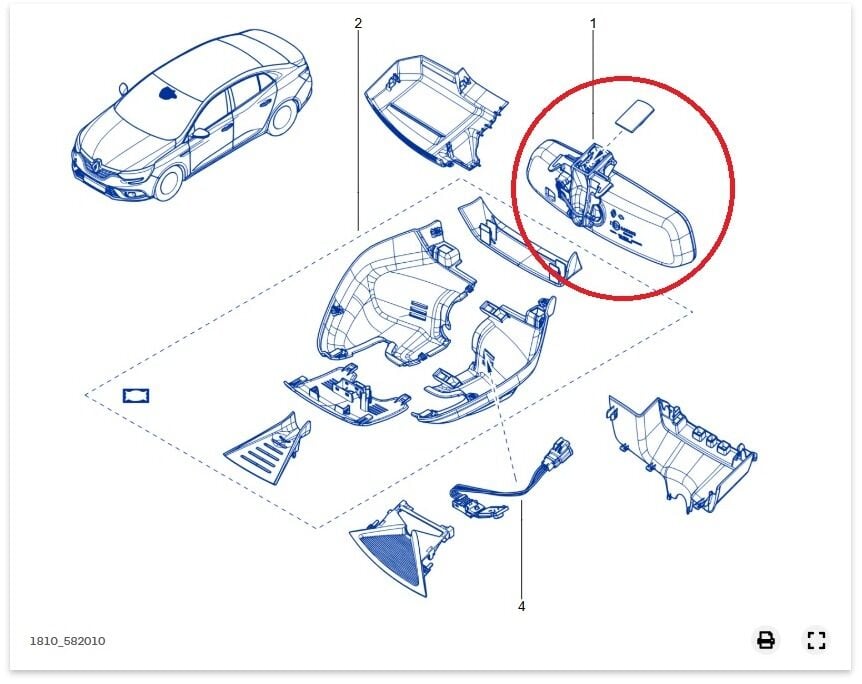 Renault Megane 4-IV İç Dikiz Aynası - 963214126R