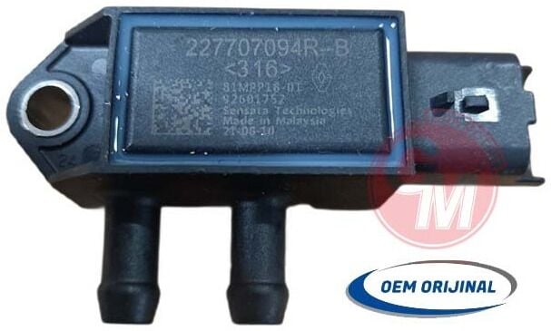 Renault Megane IV - 4 / Talisman / Clio V - 5 / Dacia Duster II - 2 / Dokker - Egsoz Partikül Basınç Sensörü - 227707094R - 208741016R