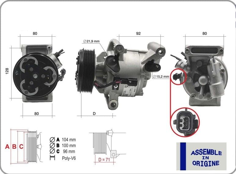 Dacia Duster II - 2 / Sandero / Logan - Klima Kompresörü (Sıfır Ürün) 1.5 Dci K9K - 926005154R - 926004475R