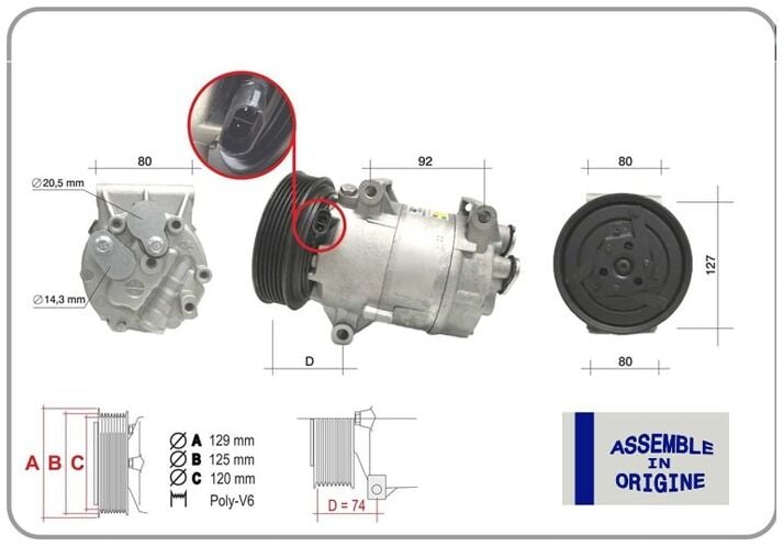 Renault Megane I - 1 / Scenic I - 1 / Megane II - 2 / Scenic II - 2 - Klima Kompresörü (Sıfır Ürün) J10 K4J 1.5 Dci K9K K4M 1.9 Dci F9Q F4R - 8200316164 - 7711135105