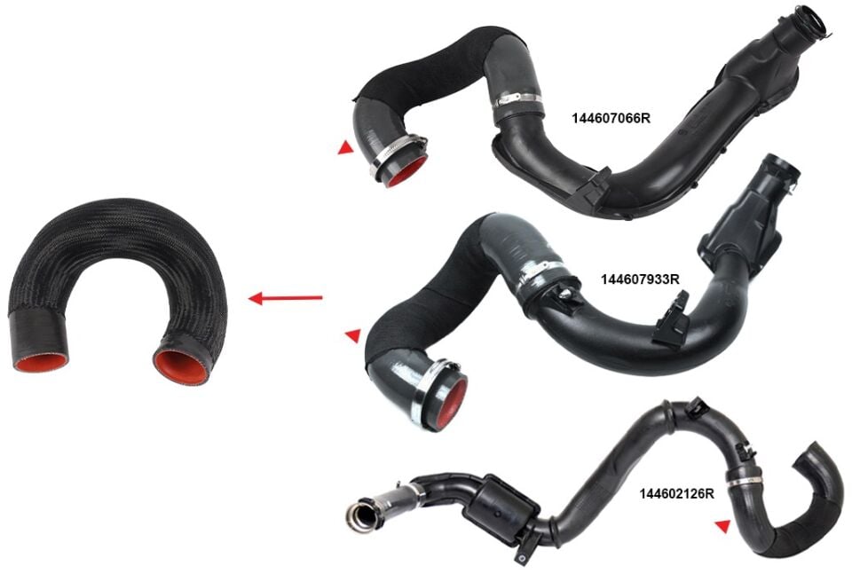 Renault Trafic II 2.0 dCi Turbo Hortumu Plastik Boru Hariç - 1655600Q0D - GM 93455390 - GM 93455389 - 1655600Q0F - 144602126R - 144607066R - 144607933R - 8200808665 - GM 93862376 - GM 93861970 - GM 93862449 - GM 93857913