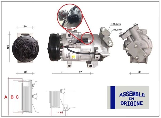 Renault Clio IV - 4 - Klima Kompresörü (Sıfır Ürün) 1.2 16v - 926009582R - 926002335R