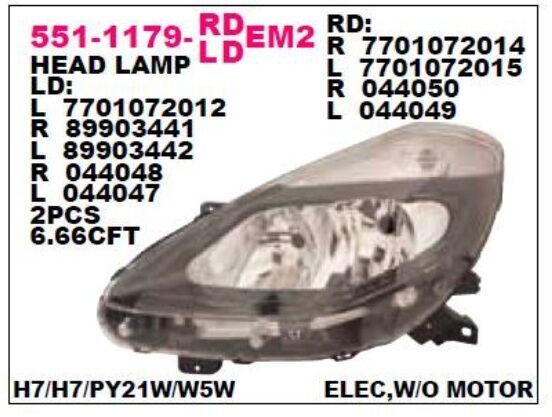 Renault Clio 3-III Sol Far - 260605371R - 260606574R - Depo