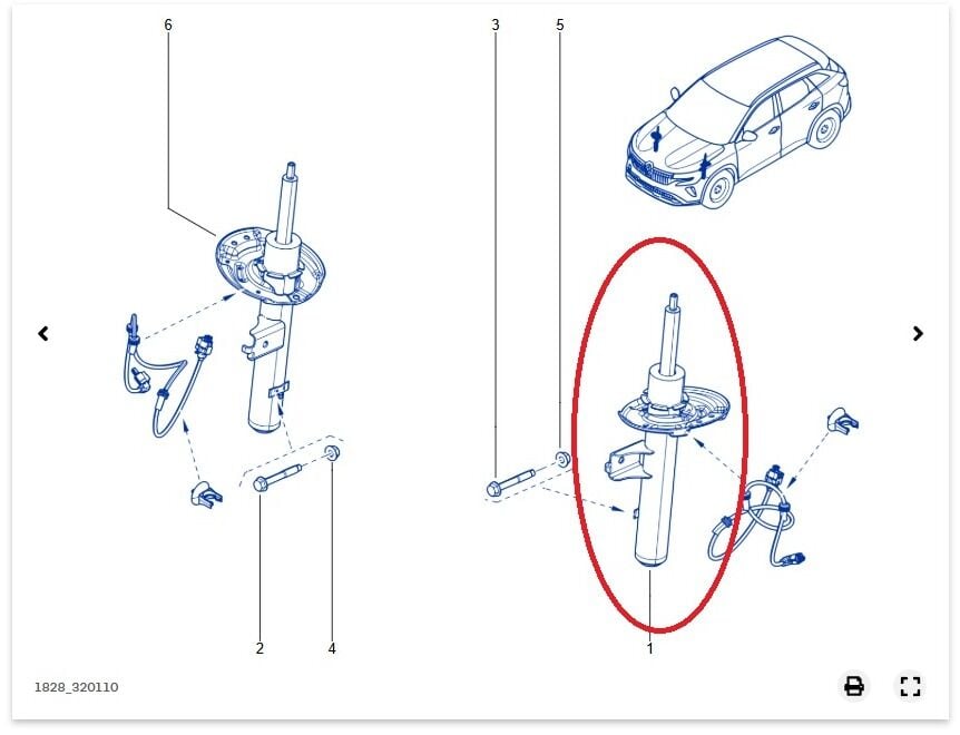 Renault Austral Ön Amortisör Sol - 543031121R