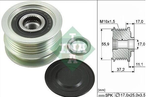 Renault Megane 2 - II (5 Kanal) Alternatör Kasnağı - 7701477001 - 535011610 - İna