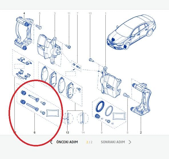 Renault Megane 4-IV - Ön Fren Kaliper Pim Tamir Takımı - 440A07888R - Renault Mais