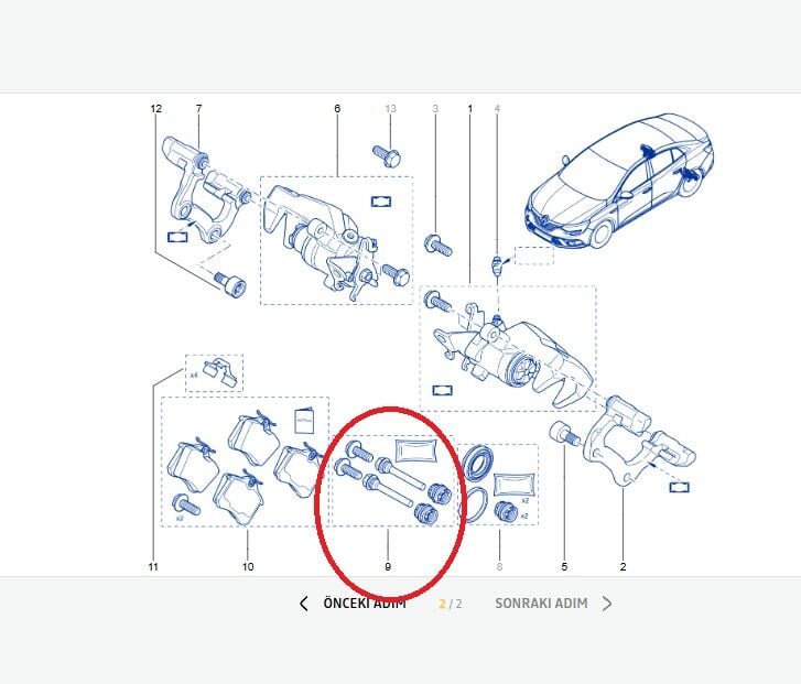 Renault Megane 4-IV - Arka Fren Kaliper Pim Tamir Takımı - 7701206347 - Renault Mais